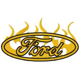 Ford flame logo embroidery design - Embroidery Design