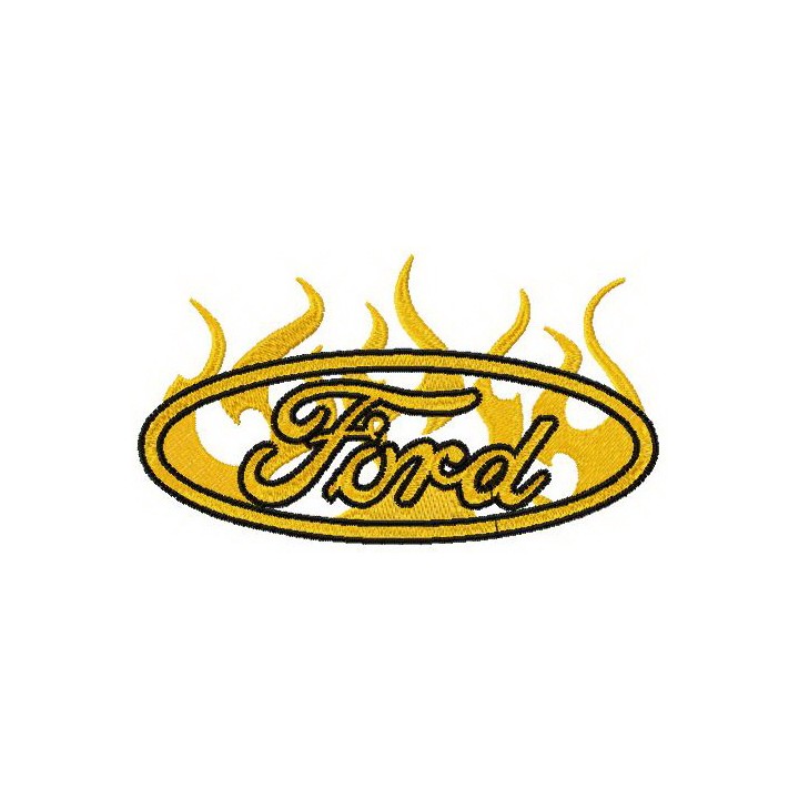 Ford flame logo embroidery design - Embroidery Design