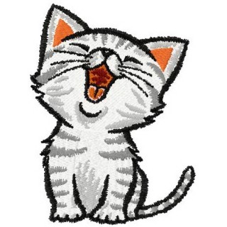 Cute kitten embroidery design - Embroidery Design