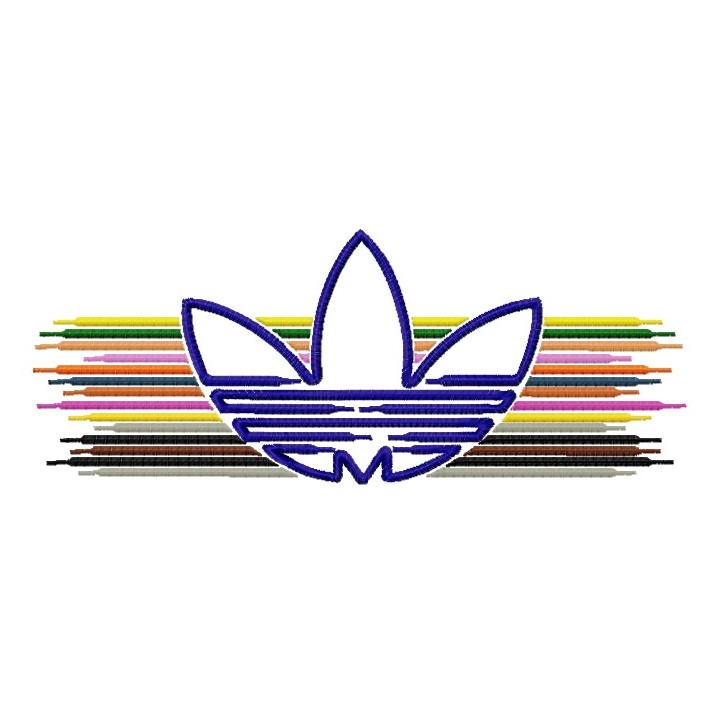 Colorful Adidas logo embroidery design - Embroidery Design