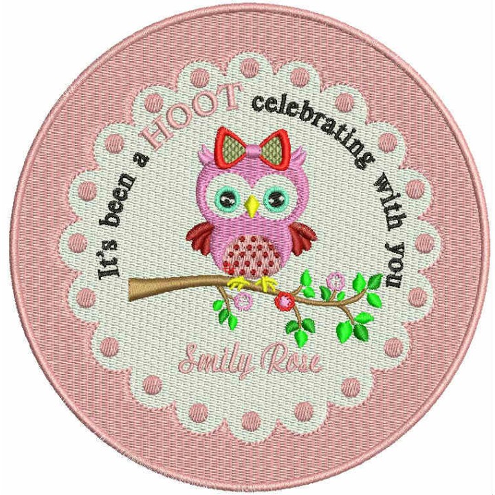 Cute owl doily embroidery design - Embroidery Design