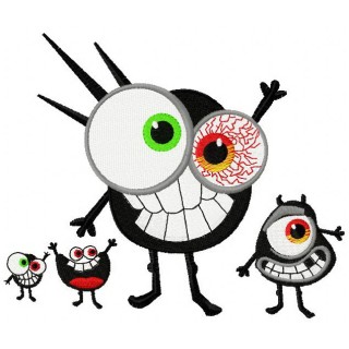 Funny microbes 2 embroidery design - Embroidery Design