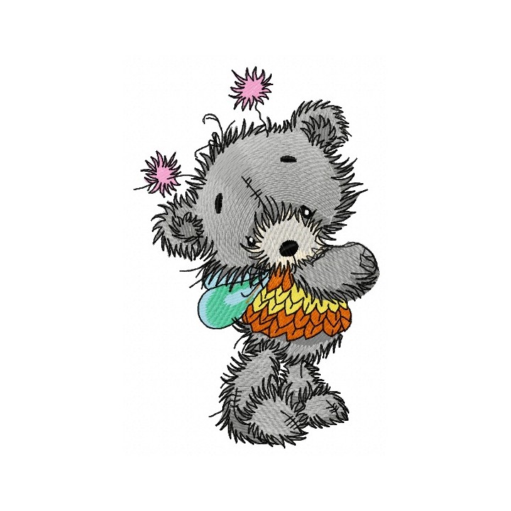 Teddy bear fairy 4 embroidery design - Embroidery Design