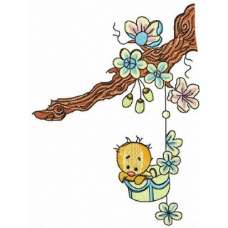 Chick in trouble embroidery design - Embroidery Design