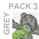 Preview of a grey pack featuring 10 Tatty Teddy embroidery designs for stitching on fabrics.