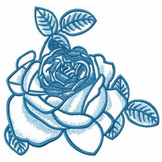 Bourbon rose embroidery design - Embroidery Design