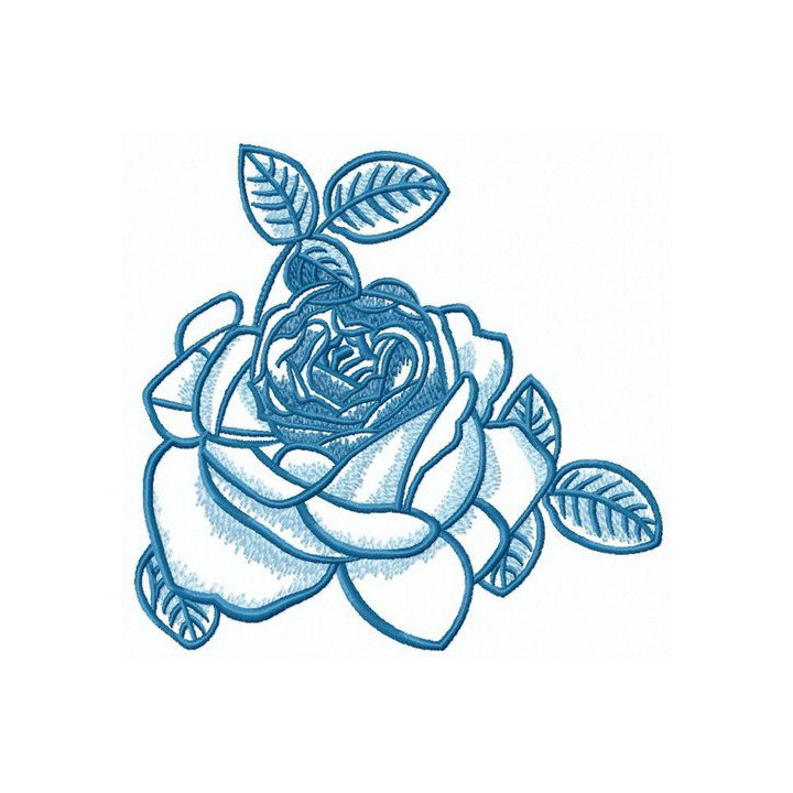 Bourbon rose embroidery design - Embroidery Design
