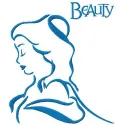 Beauty sketch embroidery design featuring elegant motifs inspired by Beauty and the Beast for creative projects.