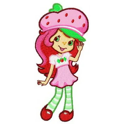 Preview of Strawberry Shortcake 4 embroidery design featuring whimsical motifs for creative stitching projects.
