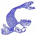 Koi 3 embroidery design showcasing a vibrant koi fish, perfect for adding charm to sea life themed projects.