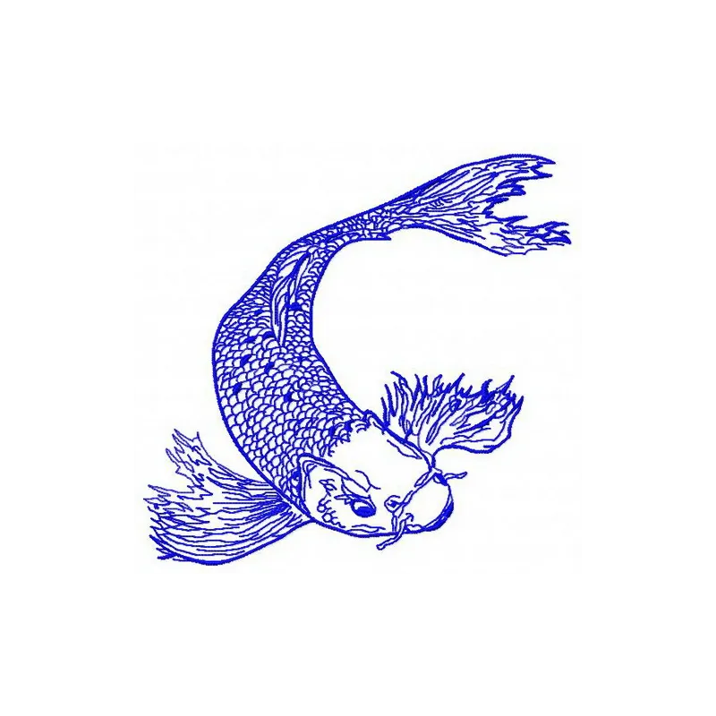 Koi 3 embroidery design showcasing a vibrant koi fish, perfect for adding charm to sea life themed projects.