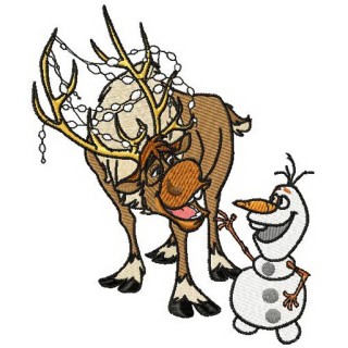 Sven and Olaf  embroidery design - Embroidery Design
