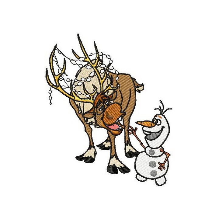 Sven and Olaf  embroidery design - Embroidery Design