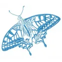 Blue butterfly 2 embroidery design featuring intricate details, perfect for adding charm to various fabric items.