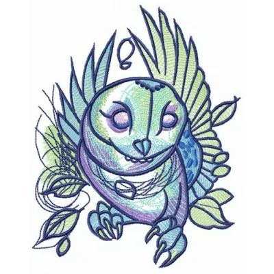 Owl's claws embroidery design showcasing intricate details, perfect for stitching on apparel and accessories.