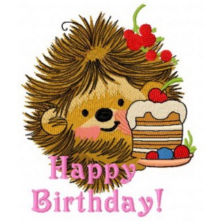 Hedgehog's birthday 5 embroidery design - Embroidery Design