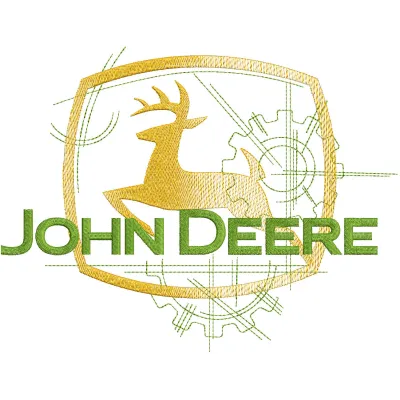 John Deer modern logo embroidery design