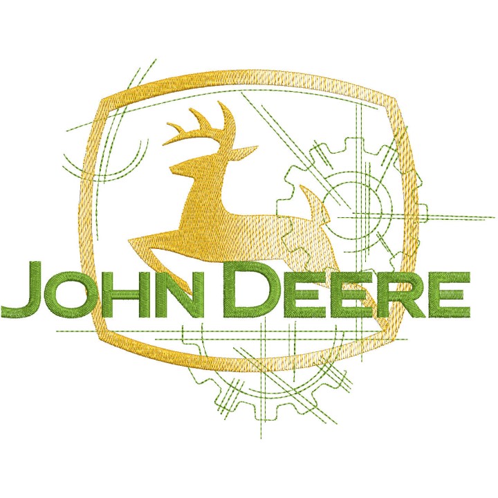 John Deer modern logo embroidery design