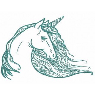Mythical unicorn dreams embroidery design - Embroidery Design