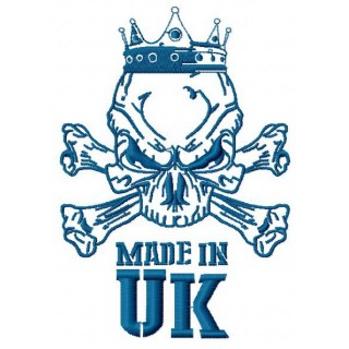 British skull 3 embroidery design - Embroidery Design