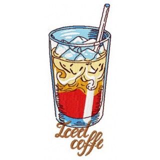 Iced coffee embroidery design - Embroidery Design