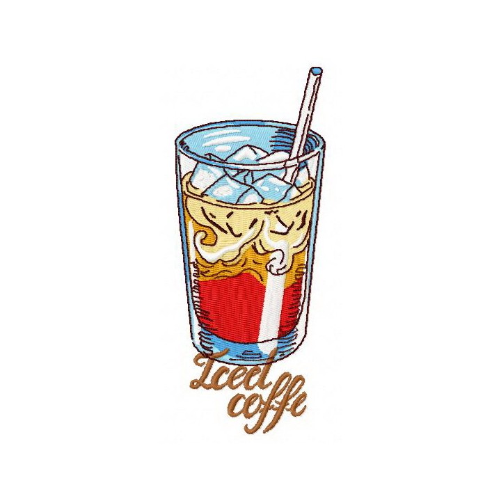 Iced coffee embroidery design - Embroidery Design