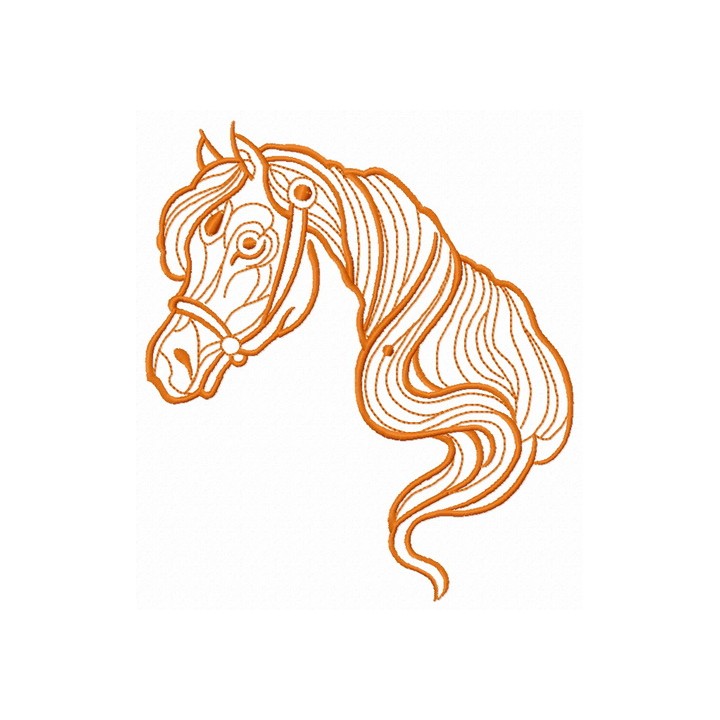 Pony head embroidery design - Embroidery Design