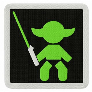 Baby Yoda sign embroidery design - Embroidery Design