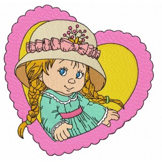 Cute little girl 3 embroidery design - Embroidery Design