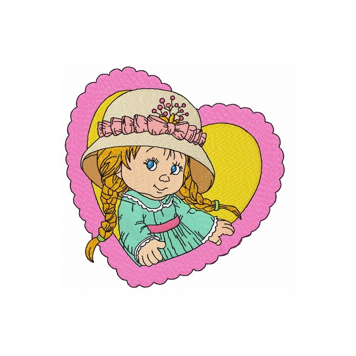 Cute little girl 3 embroidery design - Embroidery Design