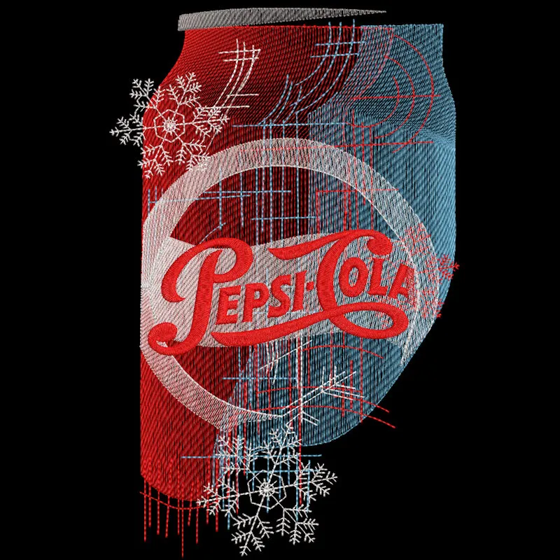 Christmas Pepsi cola embroidery design