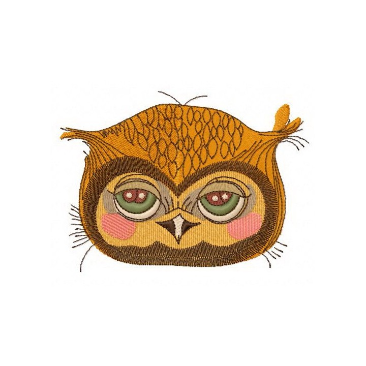 Shy owl 3 embroidery design - Embroidery Design
