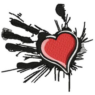 Heart in the palm of your hand 2 embroidery design - Embroidery Design