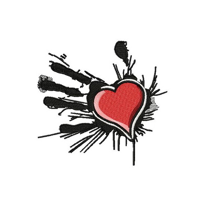 Heart in the palm of your hand 2 embroidery design - Embroidery Design
