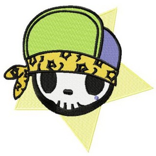 Hip Hop skeleton embroidery design - Embroidery Design
