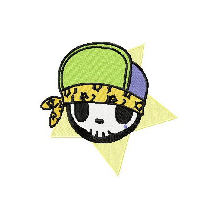 Hip Hop skeleton embroidery design - Embroidery Design
