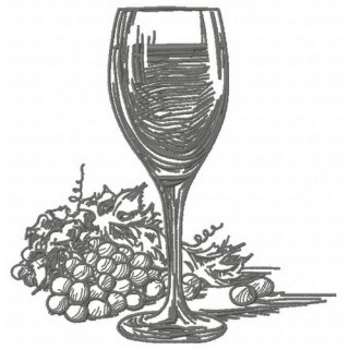 Red wine 3 embroidery design - Embroidery Design