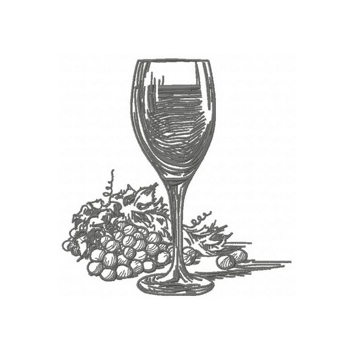 Red wine 3 embroidery design - Embroidery Design