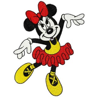 Minnie Mouse dancing 2 embroidery design - Embroidery Design