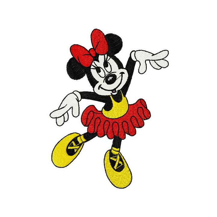 Minnie Mouse dancing 2 embroidery design - Embroidery Design