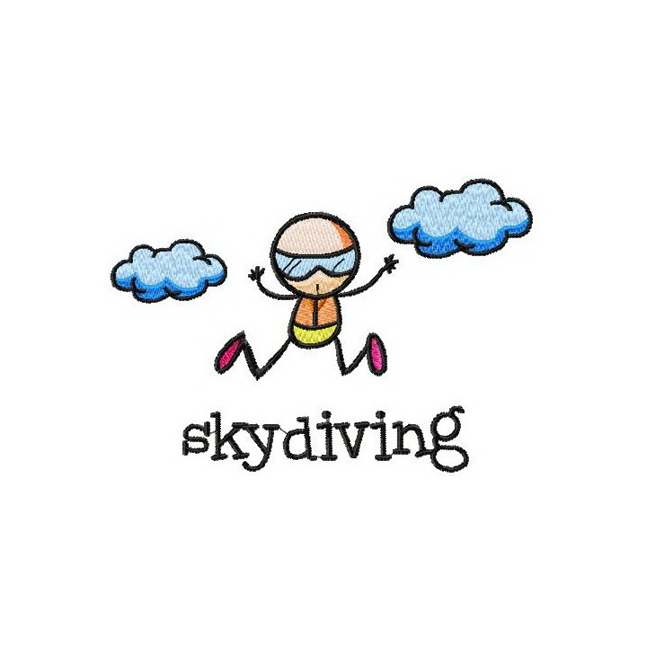 Skydiving embroidery design - Embroidery Design