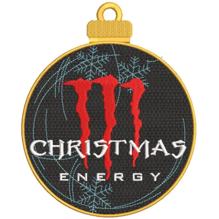 Preview of a Christmas Energy Christmas ball embroidery design featuring vibrant colors and detailed stitching.