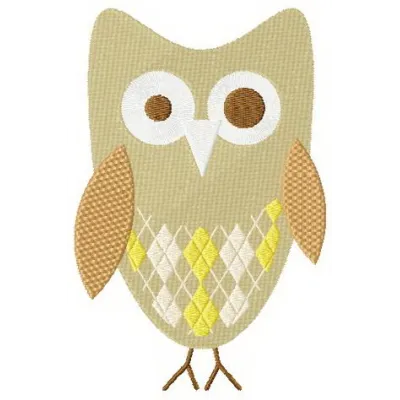 Toy owl embroidery design showcasing a whimsical stitched motif perfect for children's items and playful projects.