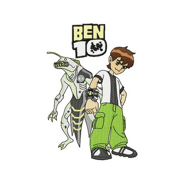 Ben 10 with alien embroidery design - Embroidery Design