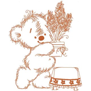 Teddy Bear is preparing for the holiday 2 embroidery design - Embroidery Design