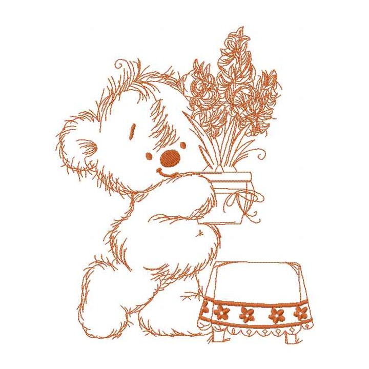 Teddy Bear is preparing for the holiday 2 embroidery design - Embroidery Design