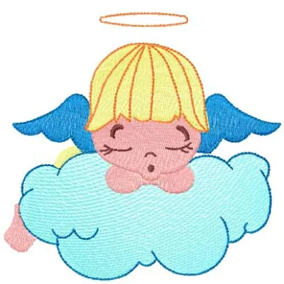 Preview of the Little Sleeping Angel 5 embroidery design showcasing a serene angel motif for creative stitching projects.