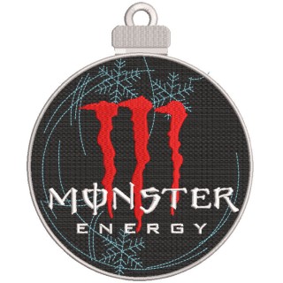 Monster energy Christmas ball embroidery design - Embroidery Design