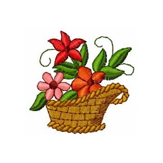 Flower basket embroidery design - Embroidery Design