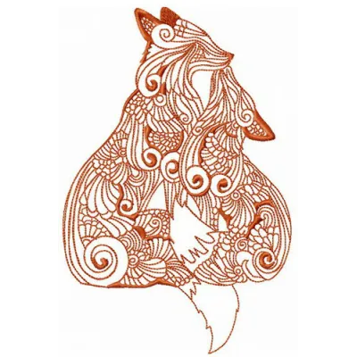 Mosaic foxes embroidery design showcasing intricate patterns for creative stitching projects.